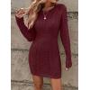 image:imageGORGLITTER Womens Cable Knit Sweater Dress Long Sleeve Knit Fall Winter Dresses Crewneck Mini Pencil DressesBurgundy