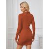 image:imageGORGLITTER Womens Cable Knit Sweater Dress Long Sleeve Knit Fall Winter Dresses Crewneck Mini Pencil DressesOrange
