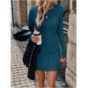 image:imageGORGLITTER Womens Cable Knit Sweater Dress Long Sleeve Knit Fall Winter Dresses Crewneck Mini Pencil DressesRoyal Blue