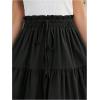 image:imageGORGLITTER Womens Casual Ruffle Skirts Drawstring High Waisted Long Tiered Paperbag Summer Boho SkirtBlack