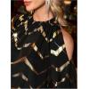 image:imageGORGLITTER Womens Cold One Shoulder Party Tops Blouse Dressy Casual Long Sleeve Work Going Out Concert Tops ShirtBlack