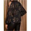 image:imageGORGLITTER Womens Cold One Shoulder Party Tops Blouse Dressy Casual Long Sleeve Work Going Out Concert Tops ShirtBlack and Gold