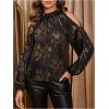 image:imageGORGLITTER Womens Cold One Shoulder Party Tops Blouse Dressy Casual Long Sleeve Work Going Out Concert Tops ShirtBlack and Gold