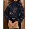 image:imageGORGLITTER Womens Cold One Shoulder Party Tops Blouse Dressy Casual Long Sleeve Work Going Out Concert Tops ShirtBlue