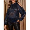 image:imageGORGLITTER Womens Cold One Shoulder Party Tops Blouse Dressy Casual Long Sleeve Work Going Out Concert Tops ShirtBlue
