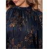 image:imageGORGLITTER Womens Cold One Shoulder Party Tops Blouse Dressy Casual Long Sleeve Work Going Out Concert Tops ShirtBlue