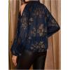 image:imageGORGLITTER Womens Cold One Shoulder Party Tops Blouse Dressy Casual Long Sleeve Work Going Out Concert Tops ShirtBlue