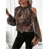 image:imageGORGLITTER Womens Cold One Shoulder Party Tops Blouse Dressy Casual Long Sleeve Work Going Out Concert Tops ShirtBrown