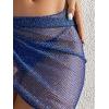 image:imageGORGLITTER Womens Cover Up Sarong Wrap Skirt Bachelorette Outfits for Bride Sheer Mesh Bridal Swimsuit Pearl Bathing SuitRoyal Blue