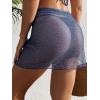 image:imageGORGLITTER Womens Cover Up Sarong Wrap Skirt Bachelorette Outfits for Bride Sheer Mesh Bridal Swimsuit Pearl Bathing SuitRoyal Blue
