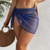 image:imageGORGLITTER Womens Cover Up Sarong Wrap Skirt Bachelorette Outfits for Bride Sheer Mesh Bridal Swimsuit Pearl Bathing SuitRoyal Blue