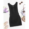 image:imageGORGLITTER Womens Crochet Beach Cover Up Dress Summer Beach Vacation Boho Backless Ring Linked Sleeveless Mini Sundress Black Medium