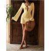image:imageGORGLITTER Womens Crochet Dress Swimsuit Coverup Long Sleeve Bikini Bathing Suit Swim Suits Beach Cover Ups SwimwearYellow