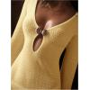 image:imageGORGLITTER Womens Crochet Dress Swimsuit Coverup Long Sleeve Bikini Bathing Suit Swim Suits Beach Cover Ups SwimwearYellow