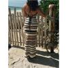 image:imageGORGLITTER Womens Crochet Halter Bodycon Maxi Dress Backless Striped Casual Summer Beach Hawaiian Sundresses ClassyMulticolor