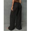 image:imageGORGLITTER Womens Crochet Swimsuit Bathing Suit Beach Cover Up Pants Sheer Swim Coverups Pants Bottom Vacation OutfitsSolid Black