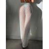 image:imageGORGLITTER Womens Crochet Swimsuit Bathing Suit Beach Cover Up Pants Sheer Swim Coverups Pants Bottom Vacation OutfitsWhite