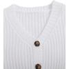 image:imageGORGLITTER Womens Cropped Cardigan Sweaters Light Weight Button Up Chunky Knit Long Sleeve Trendy 2025 Outfits White Medium
