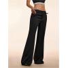 image:imageGORGLITTER Womens Dress Pants Low Rise Wide Leg Trousers Business Casual Work Dressy Low Waisted Straight Slacks PantsBlack