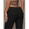 image:imageGORGLITTER Womens Dress Pants Low Rise Wide Leg Trousers Business Casual Work Dressy Low Waisted Straight Slacks PantsBlack Button