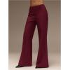 image:imageGORGLITTER Womens Dress Pants Low Rise Wide Leg Trousers Business Casual Work Dressy Low Waisted Straight Slacks PantsBurgundy
