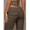 image:imageGORGLITTER Womens Dress Pants Low Rise Wide Leg Trousers Business Casual Work Dressy Low Waisted Straight Slacks PantsCoffee