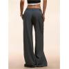 image:imageGORGLITTER Womens Dress Pants Low Rise Wide Leg Trousers Business Casual Work Dressy Low Waisted Straight Slacks PantsGrey