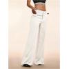 image:imageGORGLITTER Womens Dress Pants Low Rise Wide Leg Trousers Business Casual Work Dressy Low Waisted Straight Slacks PantsWhite