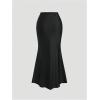 image:imageGORGLITTER Womens Fishtail Maxi Skirt Dressy Ruffle High Waisted Metal Bodycon Long Skirts Formal Business Casual OutfitsBlack