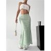 image:imageGORGLITTER Womens Floral Flowy Maxi Skirt Low Waisted A Line Mesh Long Skirts Summer OutfitsMint Green