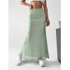 image:imageGORGLITTER Womens Floral Flowy Maxi Skirt Low Waisted A Line Mesh Long Skirts Summer OutfitsMint Green