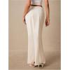 image:imageGORGLITTER Womens Floral Maxi Skirt Boho Low Waisted ALine Bodycon Trendy Long Midi SkirtsWhite