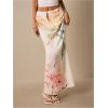 image:imageGORGLITTER Womens Floral Maxi Skirt Boho Low Waisted ALine Bodycon Trendy Long Midi SkirtsWhite