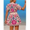 image:imageGORGLITTER Womens Floral Tropical Sun Dress Boho Swimsuit Coverup Bikini Bathing Suit Beach Cover Ups Resort OutfitsHot Pink