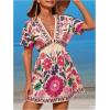 image:imageGORGLITTER Womens Floral Tropical Sun Dress Boho Swimsuit Coverup Bikini Bathing Suit Beach Cover Ups Resort OutfitsHot Pink