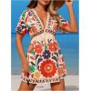 image:imageGORGLITTER Womens Floral Tropical Sun Dress Boho Swimsuit Coverup Bikini Bathing Suit Beach Cover Ups Resort OutfitsMulticolor