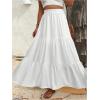 image:imageGORGLITTER Womens Flowy Maxi Skirts Boho Ruffle Tiered Long Skirt Y2k Going Out OutfitsPure White