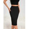 image:imageGORGLITTER Womens Full Length Back Zipper Pencil Skirt Slit High Waist Stretchy Knee Length SkirtBlack