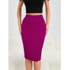 image:imageGORGLITTER Womens Full Length Back Zipper Pencil Skirt Slit High Waist Stretchy Knee Length SkirtRed Violet