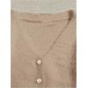 image:imageGORGLITTER Womens Fuzzy Crop Sweater Cardigan 2025 Winter Holiday Outfits Chunky Pearl Button Down Long Sleeve CardiganApricot