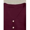 image:imageGORGLITTER Womens Fuzzy Crop Sweater Cardigan 2025 Winter Holiday Outfits Chunky Pearl Button Down Long Sleeve CardiganBurgundy