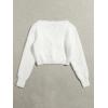 image:imageGORGLITTER Womens Fuzzy Crop Sweater Cardigan 2025 Winter Holiday Outfits Chunky Pearl Button Down Long Sleeve CardiganCream Cardigan