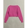 image:imageGORGLITTER Womens Fuzzy Crop Sweater Cardigan 2025 Winter Holiday Outfits Chunky Pearl Button Down Long Sleeve CardiganHot Pink