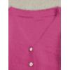 image:imageGORGLITTER Womens Fuzzy Crop Sweater Cardigan 2025 Winter Holiday Outfits Chunky Pearl Button Down Long Sleeve CardiganHot Pink