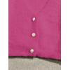 image:imageGORGLITTER Womens Fuzzy Crop Sweater Cardigan 2025 Winter Holiday Outfits Chunky Pearl Button Down Long Sleeve CardiganHot Pink