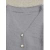 image:imageGORGLITTER Womens Fuzzy Crop Sweater Cardigan 2025 Winter Holiday Outfits Chunky Pearl Button Down Long Sleeve CardiganLight Grey