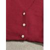 image:imageGORGLITTER Womens Fuzzy Crop Sweater Cardigan 2025 Winter Holiday Outfits Chunky Pearl Button Down Long Sleeve CardiganLight Red