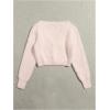 image:imageGORGLITTER Womens Fuzzy Crop Sweater Cardigan 2025 Winter Holiday Outfits Chunky Pearl Button Down Long Sleeve CardiganPink
