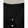 image:imageGORGLITTER Womens Fuzzy Crop Sweater Cardigan 2025 Winter Holiday Outfits Chunky Pearl Button Down Long Sleeve CardiganSolid Black