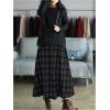 image:imageGORGLITTER Womens Gingham Skirt Casual Dressy Flowy Plaid High Waist Flared Vintage Western A Line Midi Maxi SkirtsDark Blue